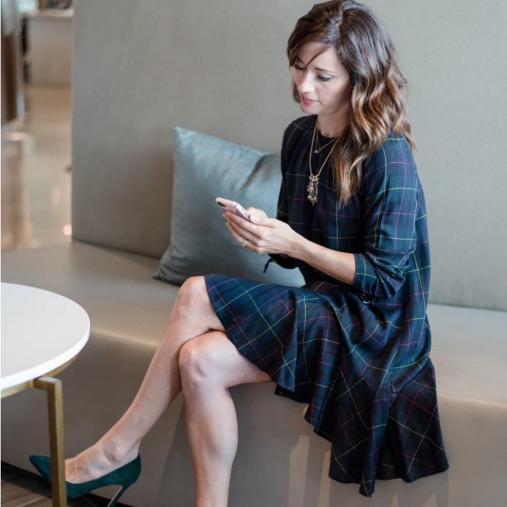 Zara Black Plaid Mini Dress